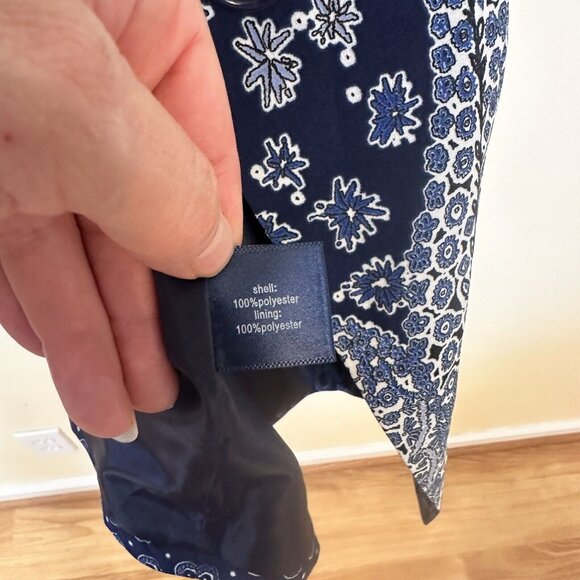 Eloquii by The Limited Womens Navy Blue Paisley Lightweight 1 Button Blazer 16W - Picture 10 of 14